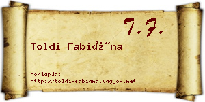 Toldi Fabiána névjegykártya